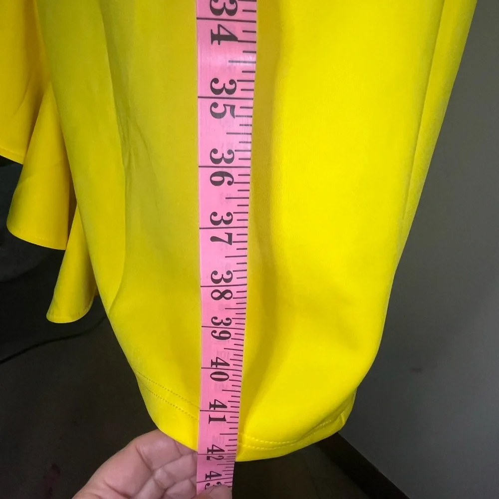 Elegant Yellow Ruffle Dress - Picture 16 of 16